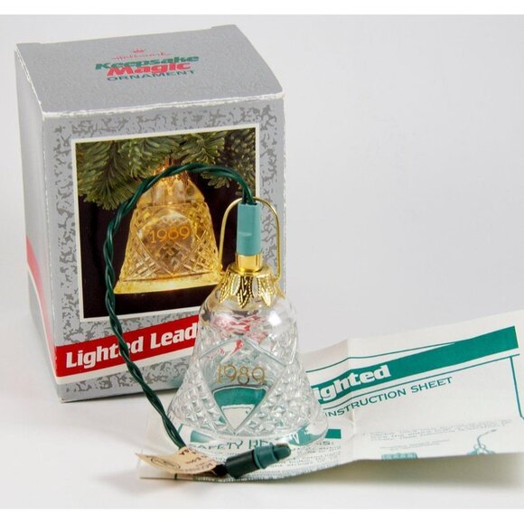 Hallmark Keepsake Magic Ornament Lighted Lead Crystal Holiday Bell 1989 - Picture 1 of 12